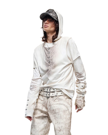 Personsoul Double-Layer Animal Print Hoodie