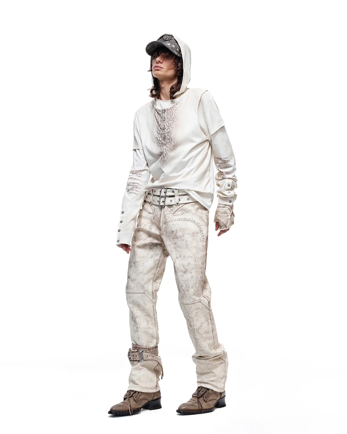Personsoul Double-Layer Animal Print Hoodie