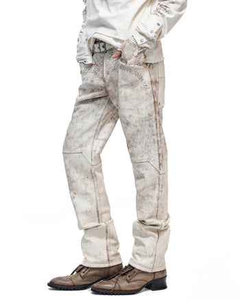 Personsoul Twin-Belt Top-Grain Calfskin Pants