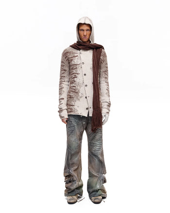 Personsoul Tiger Jacquard Knit Hoodie