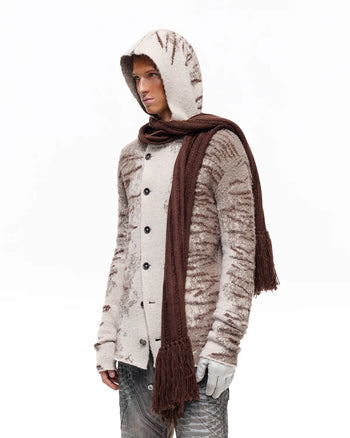 Personsoul Tiger Jacquard Knit Hoodie