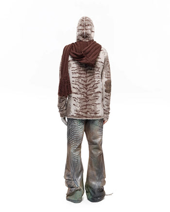 Personsoul Tiger Jacquard Knit Hoodie