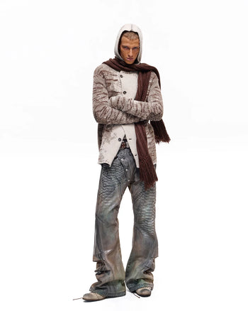 Personsoul Tiger Jacquard Knit Hoodie