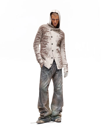 Personsoul Tiger Jacquard Knit Hoodie