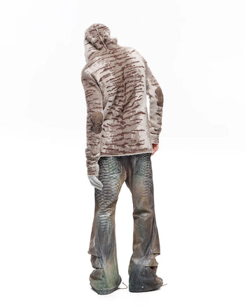 Personsoul Tiger Jacquard Knit Hoodie