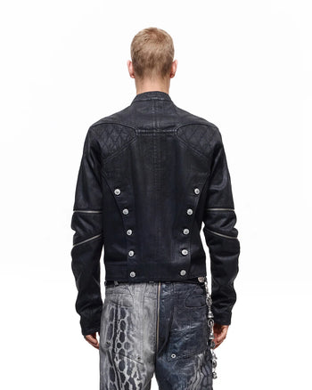 Personsoul Waxed Curved Denim Jacket