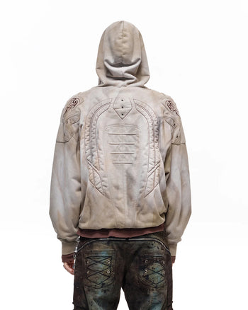 Personsoul Shield-Shoulder Hooded Sweatshirt Green