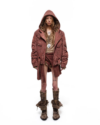 Personsoul Kapuzenjacke mit Webpelzfutter