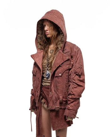 Personsoul Kapuzenjacke mit Webpelzfutter