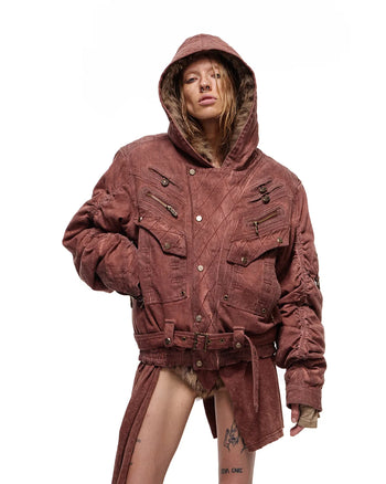 Personsoul Kapuzenjacke mit Webpelzfutter