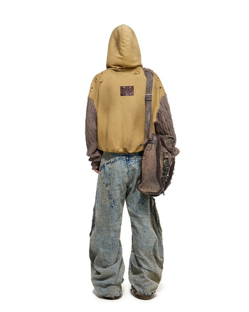 Personsoul Weathered Spiral Panel Hoodie Yellow
