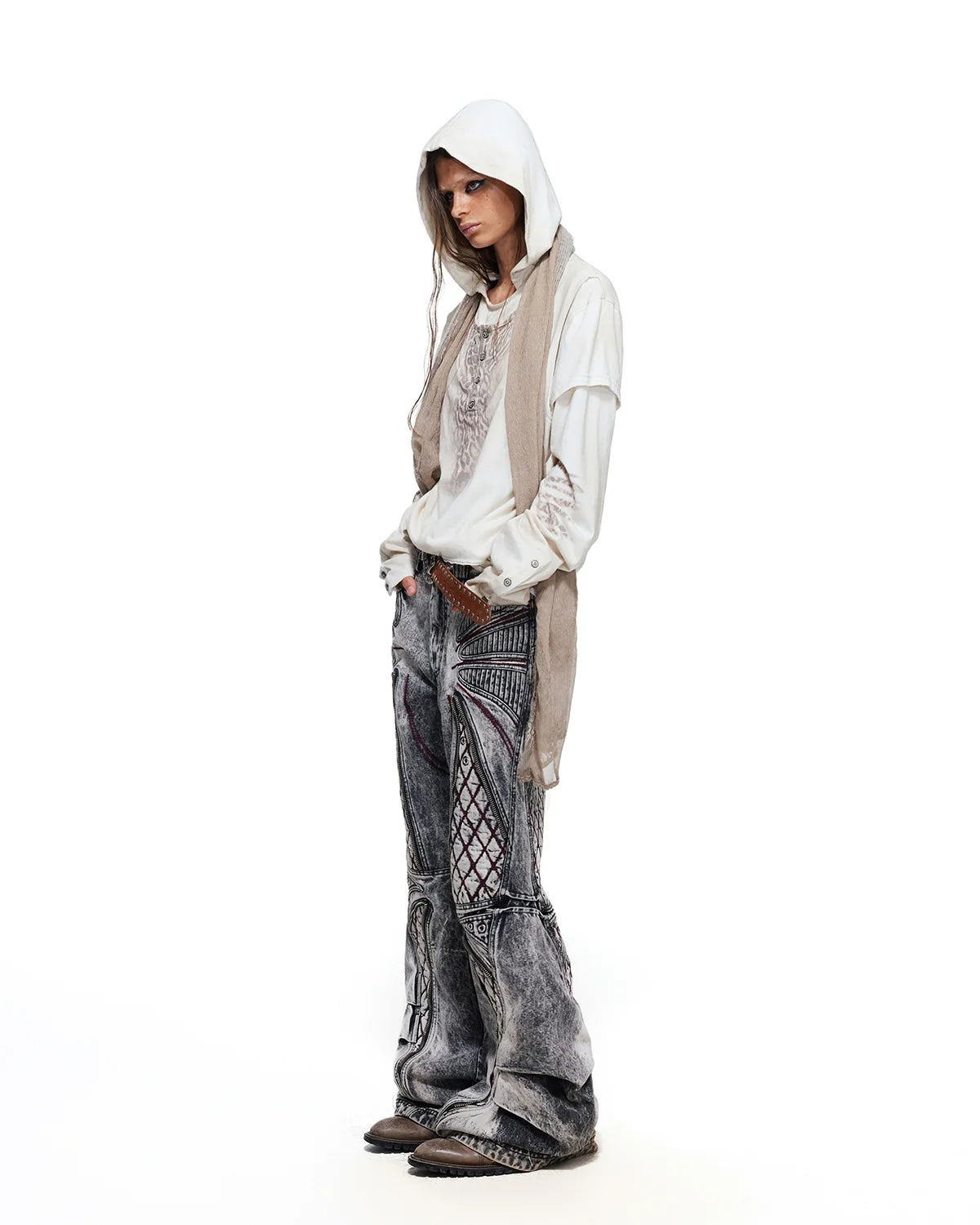 Personsoul Double-Layer Animal Print Hoodie