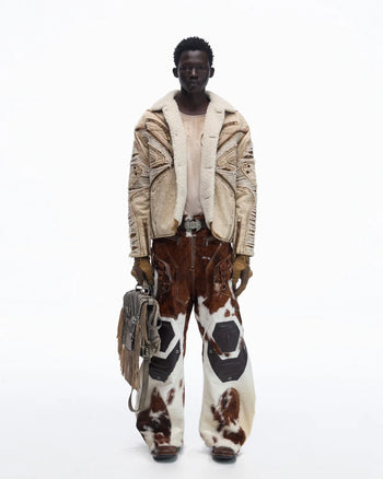 Personsoul Hair-On Cowhide Armor Curved Pants