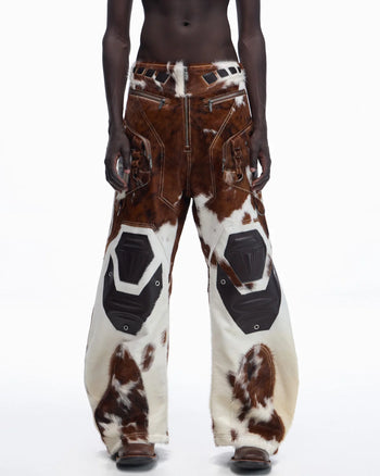 Personsoul Hair-On Cowhide Armor Curved Pants
