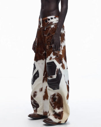 Personsoul Hair-On Cowhide Armor Curved Pants