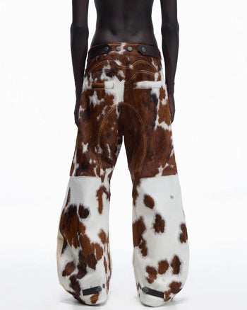 Personsoul Hair-On Cowhide Armor Curved Pants