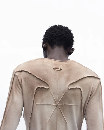 Personsoul Contrast Stitch Long Sleeve Top