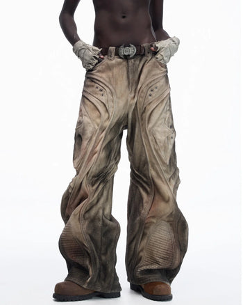 Personsoul Brushed Aged Scimitar Denim Jeans