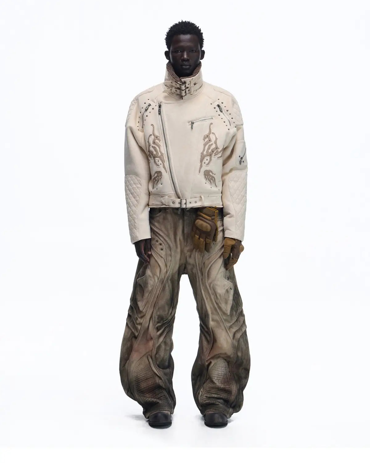 Personsoul Lightning Totem Stand Collar Jacket
