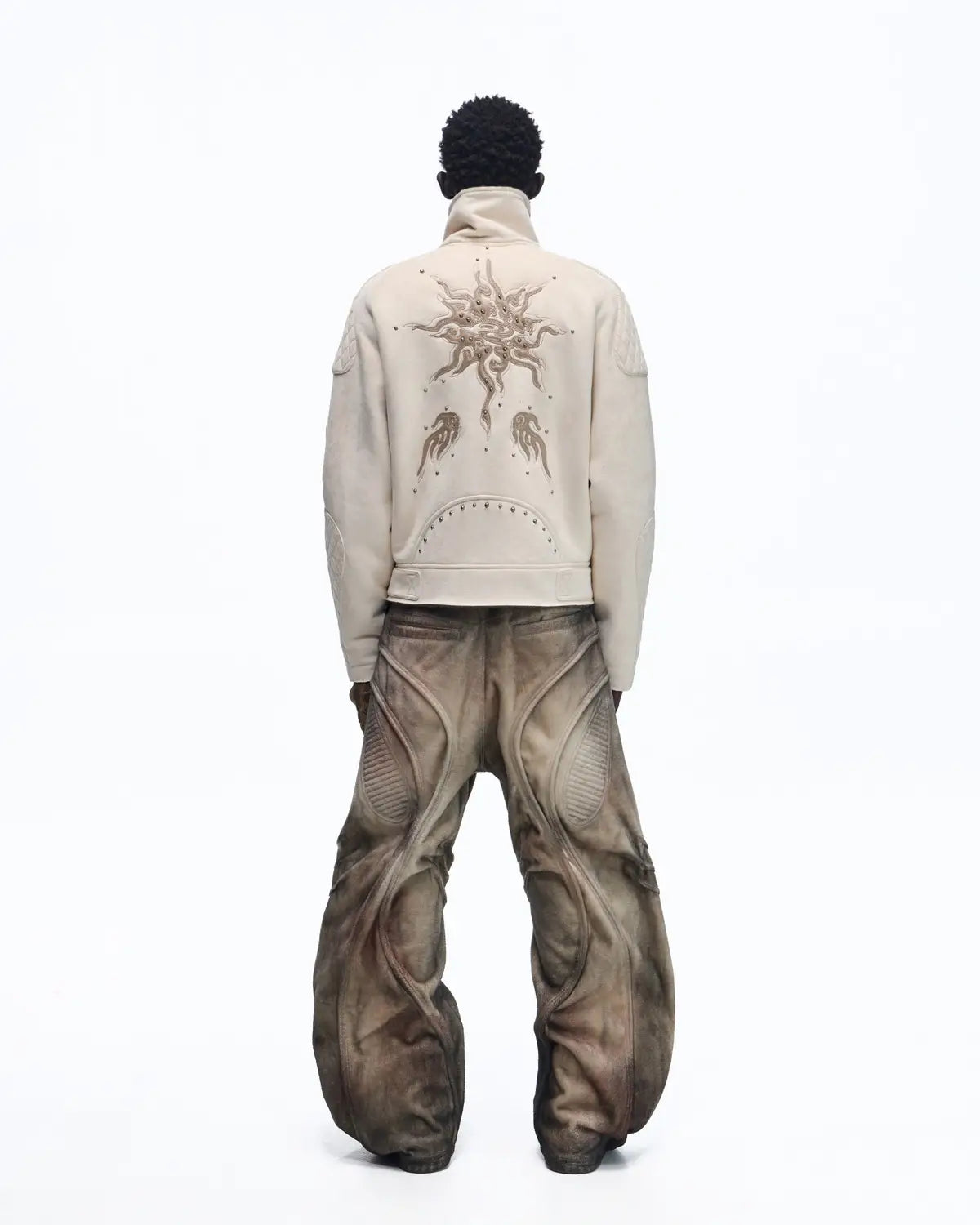 Personsoul Lightning Totem Stand Collar Jacket