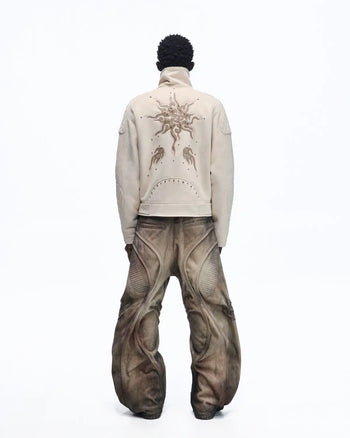 Personsoul Lightning Totem Stand Collar Jacket