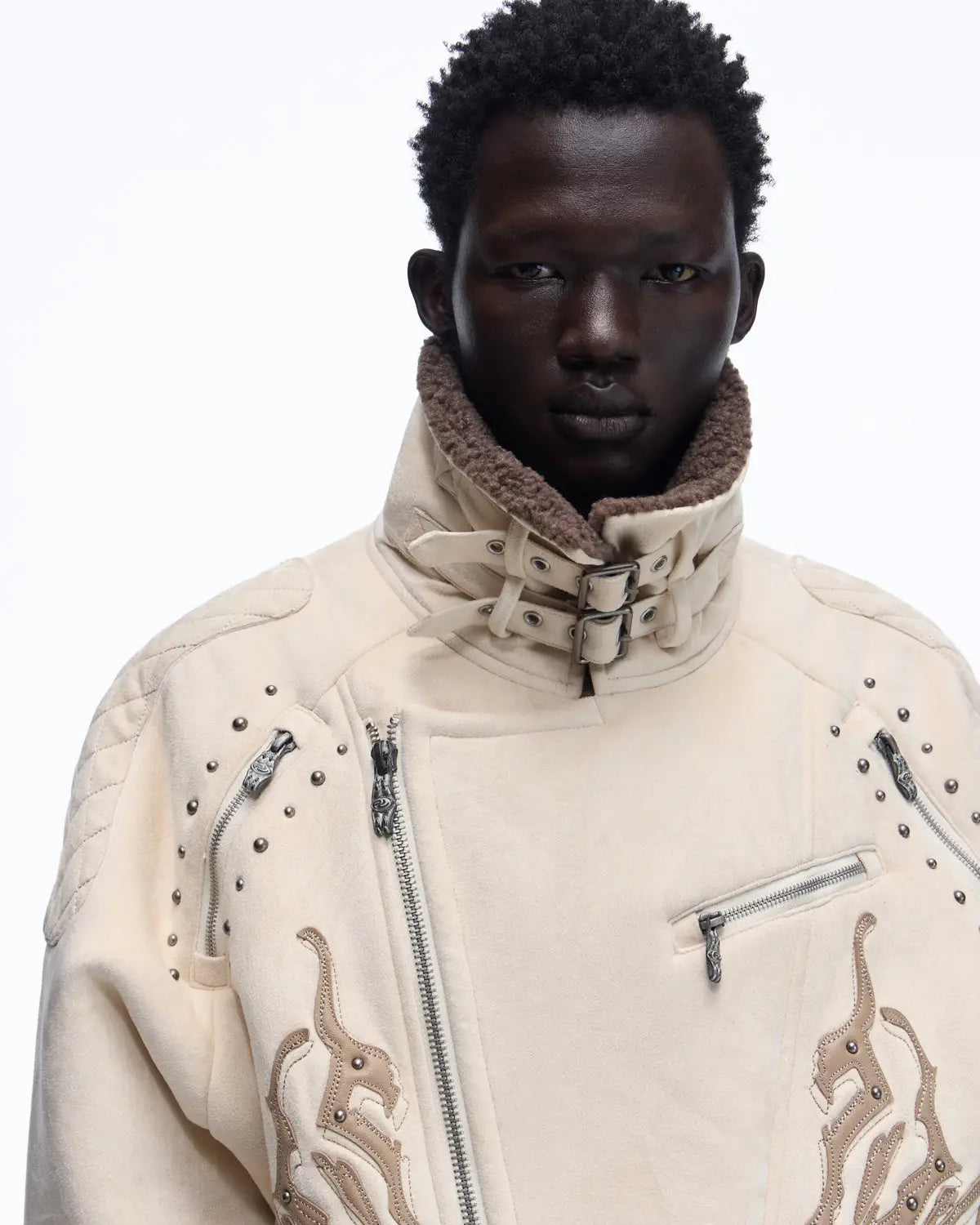 Personsoul Lightning Totem Stand Collar Jacket