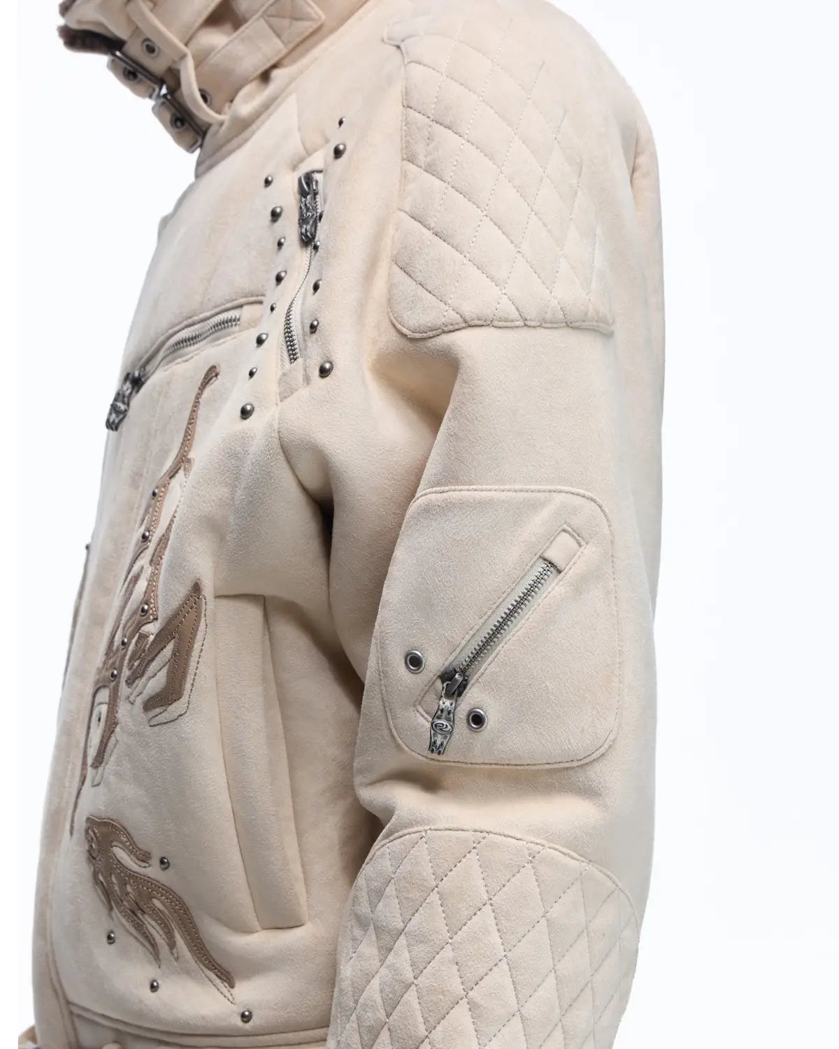Personsoul Lightning Totem Stand Collar Jacket