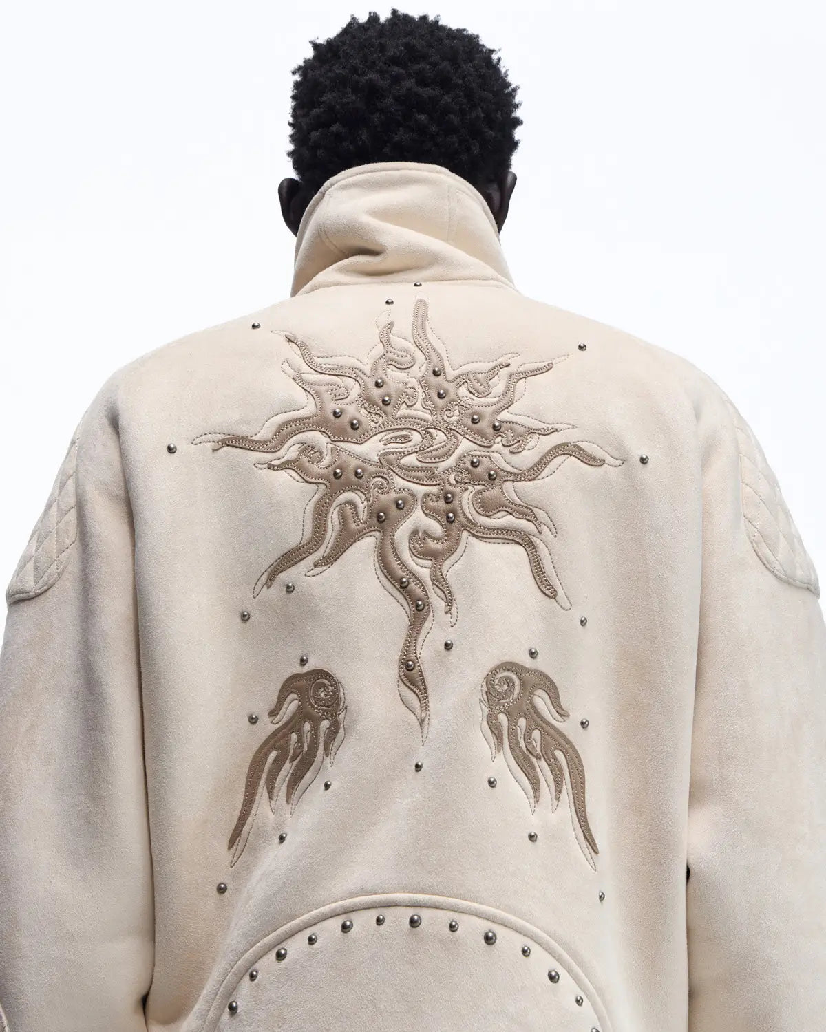 Personsoul Lightning Totem Stand Collar Jacket