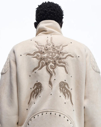 Personsoul Lightning Totem Stand Collar Jacket