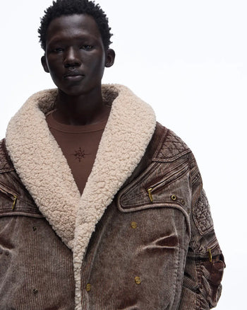 Personsoul Vintage Corduroy Puffer Jacket