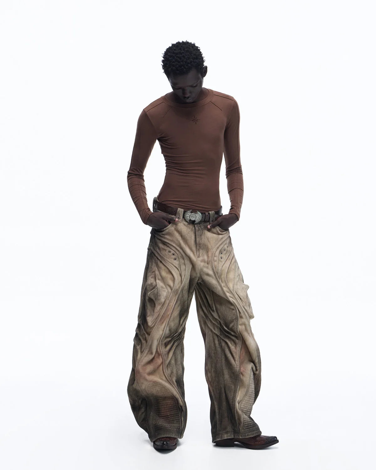 Personsoul Brushed Aged Scimitar Denim Jeans