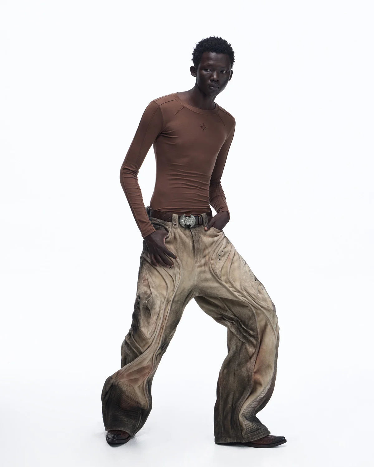 Personsoul Brushed Aged Scimitar Denim Jeans