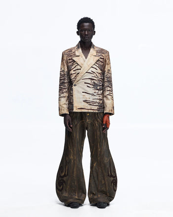 Personsoul Corduroy Tiger Print Blazer