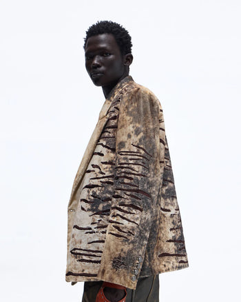 Personsoul Corduroy Tiger Print Blazer