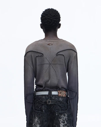 Personsoul Contrast Stitch Long Sleeve Top