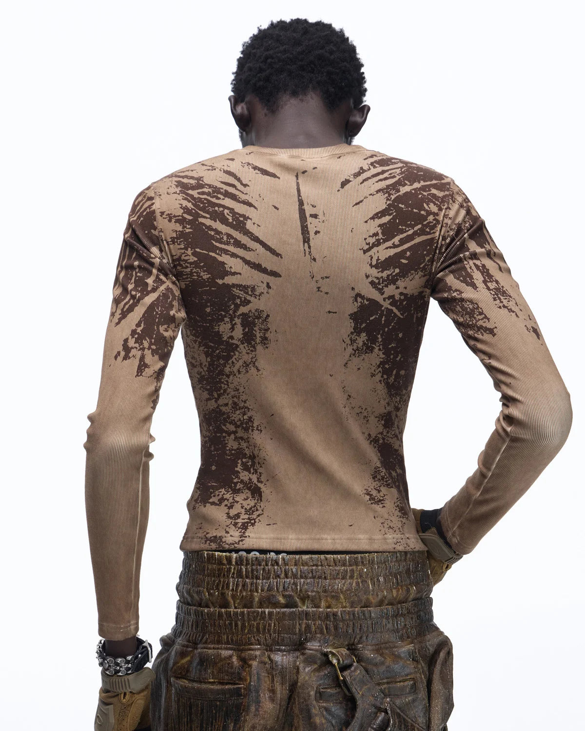 Personsoul Sun Totem Slim Long Sleeve Tee In Brown - personsoul Personsoul Sun Totem Slim Long Sleeve Tee In Brown - personsoul
