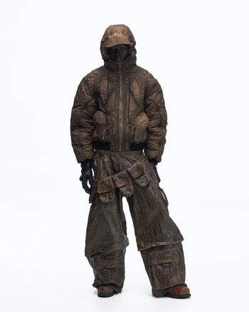 Personsoul Dark Brown Insulated Hooded Coat