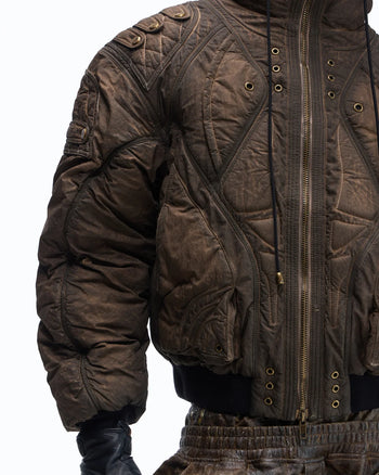 Personsoul Dark Brown Insulated Hooded Coat