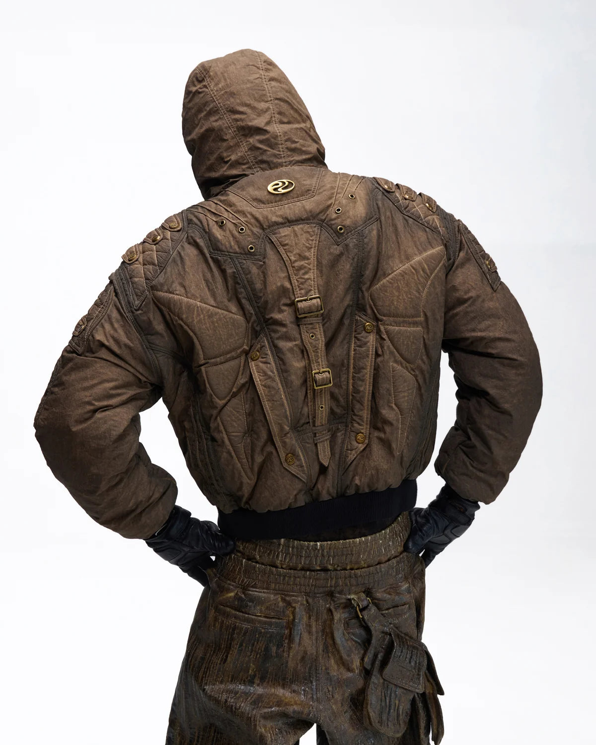 Personsoul Dark Brown Insulated Hooded Coat