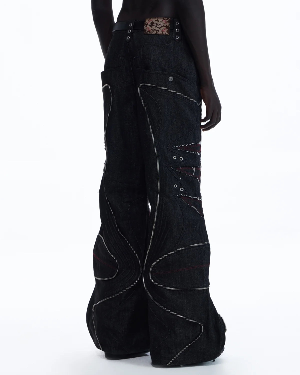 Personsoul Baggy Denim Jeans with Red Contrast Stitch detail