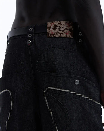 Personsoul Baggy Denim Jeans with Red Contrast Stitch back detail
