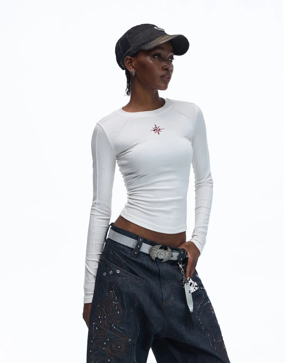 Personsoul Top-Grain Cowhide Axe-Shaped Belt