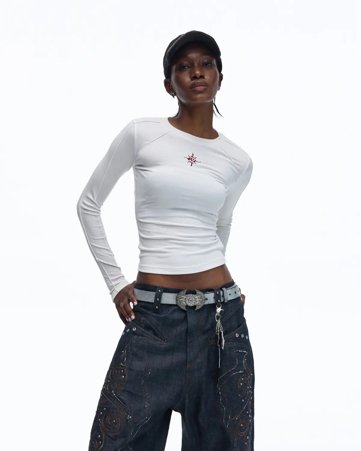 Personsoul Top-Grain Cowhide Axe-Shaped Belt