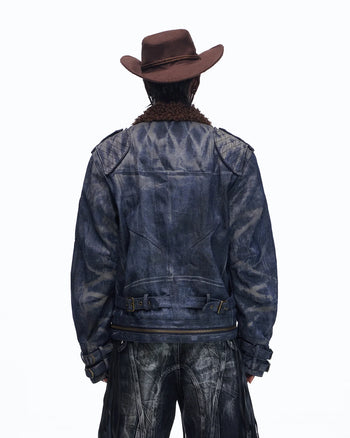 personsoul ジャケット Personsoul Sherpa Lined Raw Denim Jacket - personsoul