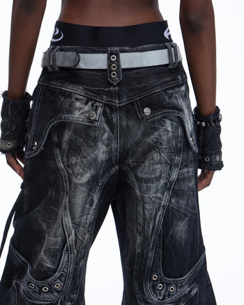 Personsoul Top-Grain Cowhide Axe-Shaped Belt