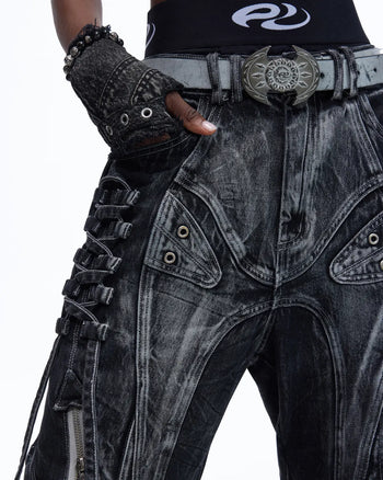 Personsoul Top-Grain Cowhide Axe-Shaped Belt