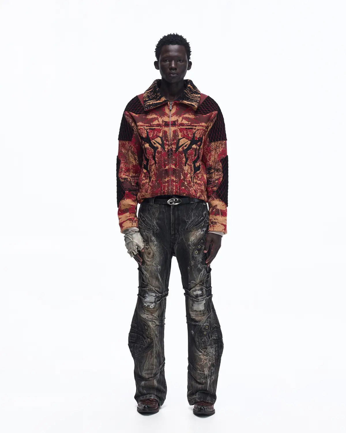 Personsoul Patchwork Knit Jacket