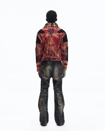 Personsoul Patchwork Knit Jacket