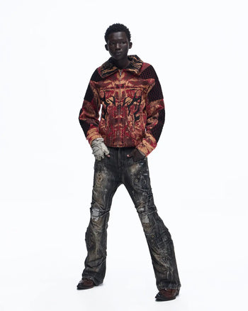 Personsoul Patchwork Knit Jacket