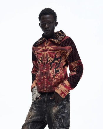 Personsoul Patchwork Knit Jacket